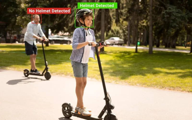 Wearing a safety helmet